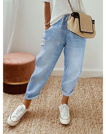 Plus Size Loose Plain Casual Pants