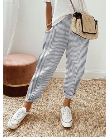 Striped Printed Casual Loose Pants