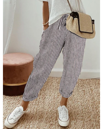 Plus Size Loose Striped Casual Pants