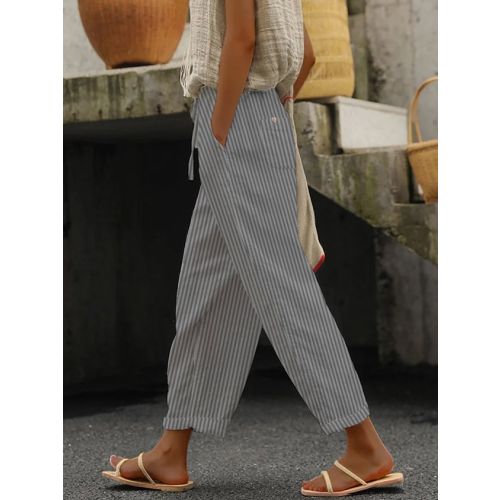 Striped  Loose Casual Pants